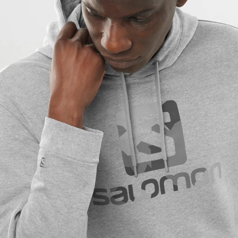 Grey Salomon Outlife Logo Summer Heather Men's Hoodie | PH 27586W